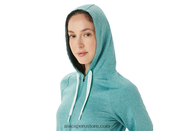 RPVB3265 tinte espacial de salvia Asics sudadera con capucha técnica con cremallera completa para mujer