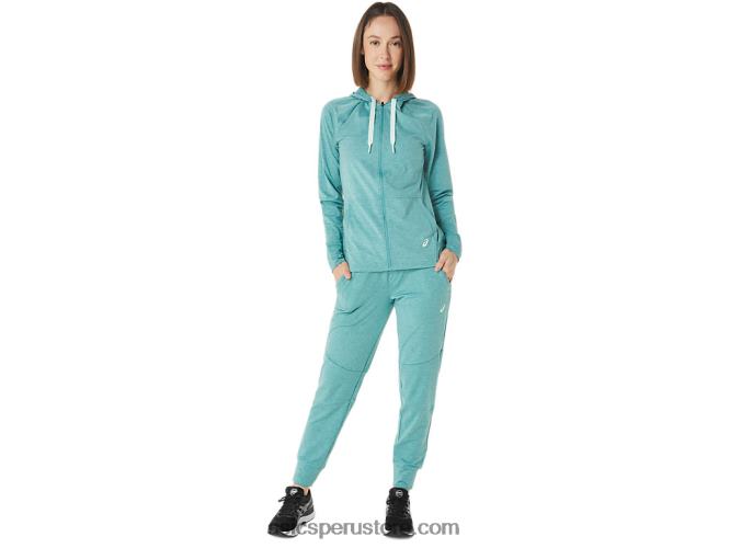 RPVB3265 tinte espacial de salvia Asics sudadera con capucha técnica con cremallera completa para mujer