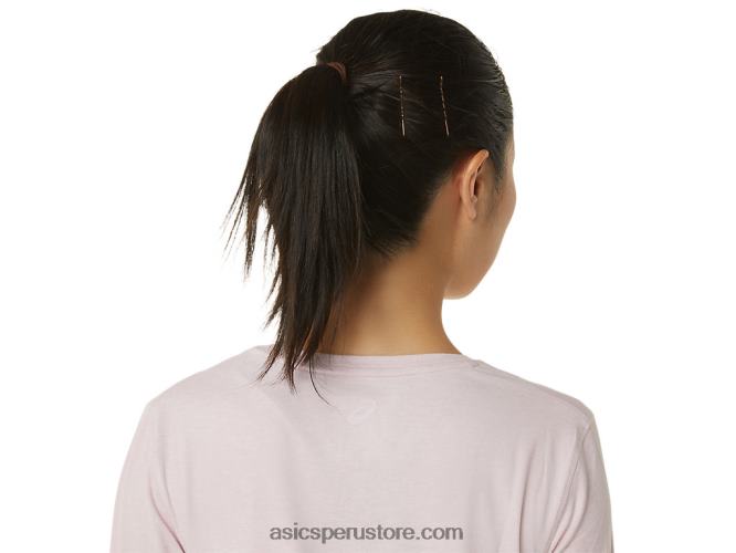 RPVB3273 apenas rosa brezo Asics top jaspeado de manga larga para mujer