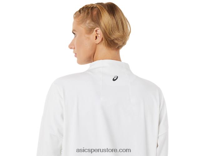 RPVB3286 blanco brillante/negro Asics chaqueta de tenis de mujer