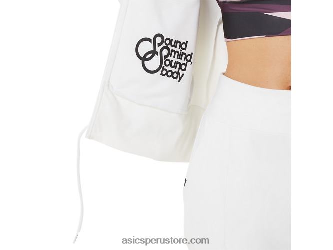 RPVB3286 blanco brillante/negro Asics chaqueta de tenis de mujer