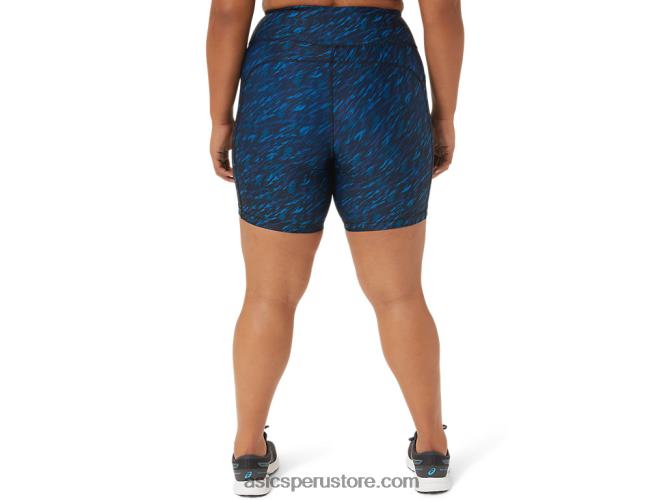 RPVB3299 impresión de sombra nocturna/lago Asics shorts de mujer pr lyte 5in con bolsillos