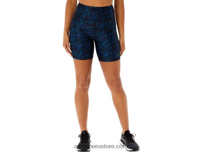 RPVB3299 impresión de sombra nocturna/lago Asics shorts de mujer pr lyte 5in con bolsillos