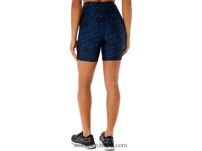 RPVB3299 impresión de sombra nocturna/lago Asics shorts de mujer pr lyte 5in con bolsillos