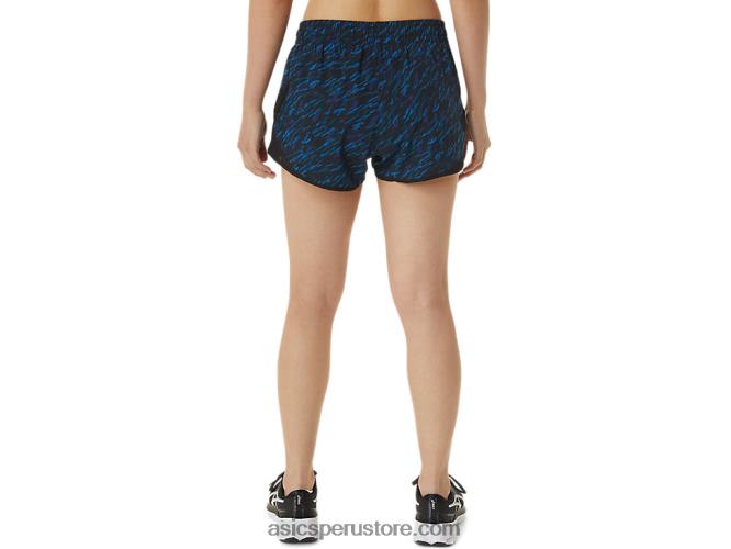 RPVB3303 impresión de sombra nocturna/lago Asics pantalón corto de mujer pr lyte de 25 pulgadas