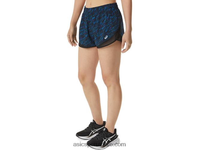 RPVB3303 impresión de sombra nocturna/lago Asics pantalón corto de mujer pr lyte de 25 pulgadas