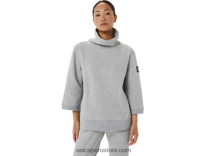 RPVB3308 brezo gris claro Asics sudadera con capucha de vellón Sunday para mujer