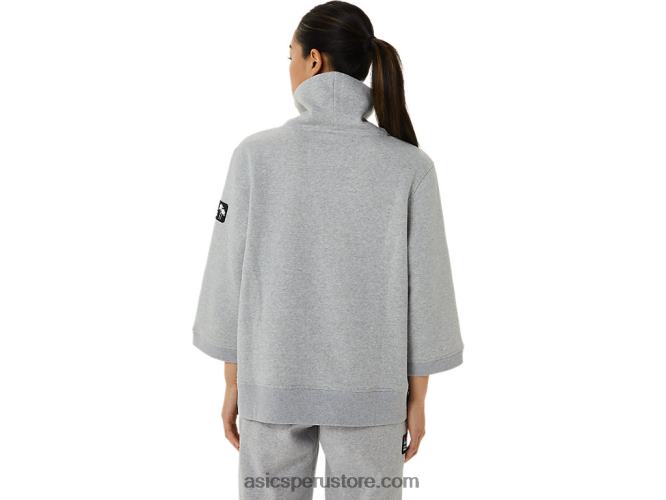 RPVB3308 brezo gris claro Asics sudadera con capucha de vellón Sunday para mujer