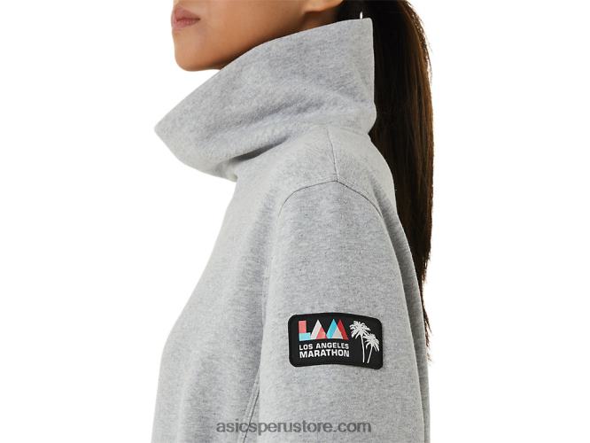 RPVB3308 brezo gris claro Asics sudadera con capucha de vellón Sunday para mujer