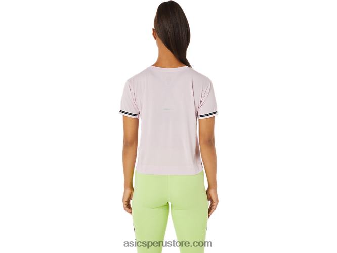 RPVB3336 apenas rosa Asics top corto de carrera para mujer
