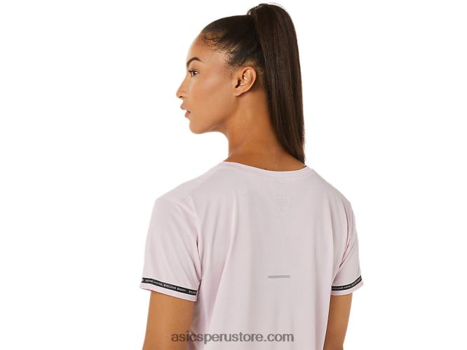 RPVB3336 apenas rosa Asics top corto de carrera para mujer
