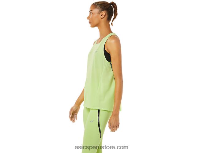 RPVB3343 verde lima Asics tanque de carrera femenino