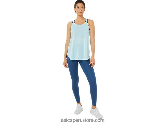 RPVB3364 azul claro Asics top sin mangas con abertura para mujer