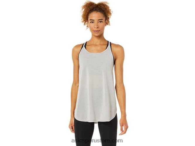 RPVB3365 gris ostra Asics top sin mangas con abertura para mujer