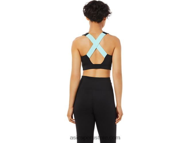 RPVB3371 rendimiento negro Asics sujetador con tiras cruzadas en la espalda para mujer