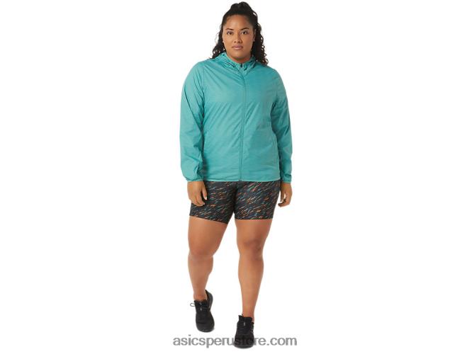 RPVB3385 tinte espacial salvia/azul claro Asics chaqueta plegable de mujer