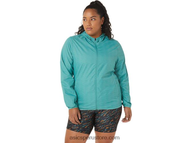 RPVB3385 tinte espacial salvia/azul claro Asics chaqueta plegable de mujer