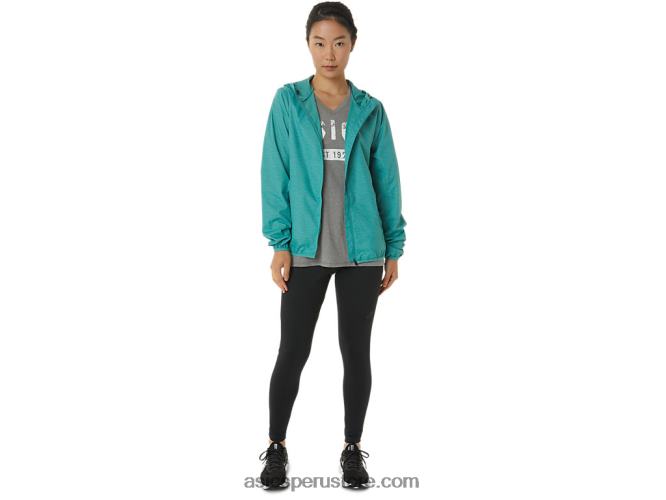 RPVB3385 tinte espacial salvia/azul claro Asics chaqueta plegable de mujer