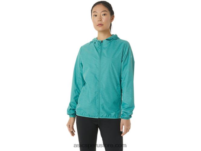 RPVB3385 tinte espacial salvia/azul claro Asics chaqueta plegable de mujer