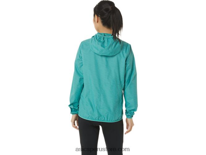 RPVB3385 tinte espacial salvia/azul claro Asics chaqueta plegable de mujer