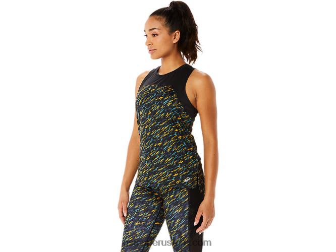 RPVB3386 sombra de noche/estampado de salvia Asics camiseta sin mangas pr lyte run para mujer