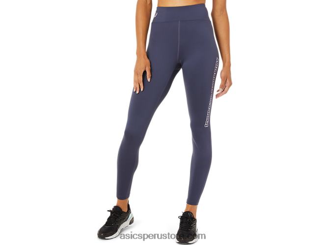RPVB3392 niebla índigo Asics mallas con estampado de logo para mujer