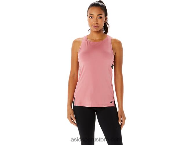 RPVB3398 rosa ahumado Asics camiseta sin mangas fit sana para mujer