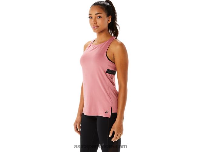 RPVB3398 rosa ahumado Asics camiseta sin mangas fit sana para mujer