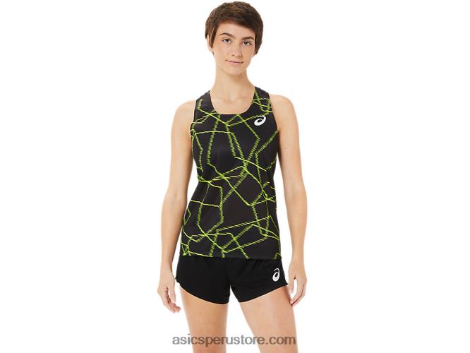 RPVB3405 rendimiento negro Asics camiseta de malla ligera para mujer