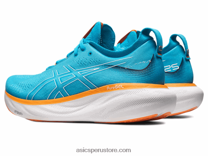 RPVB341 azul isla/melocotón sol Asics gel-nimbus 25 de ancho
