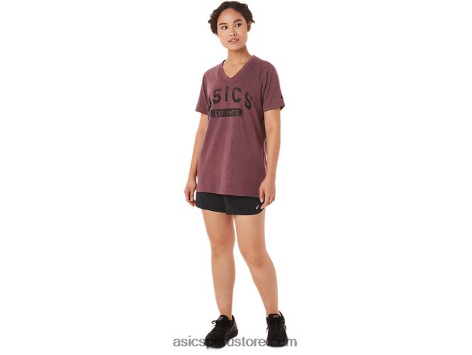 RPVB3421 Brezo profundo de Marte Asics playera de manga corta para mujer con cuello en v est 1977