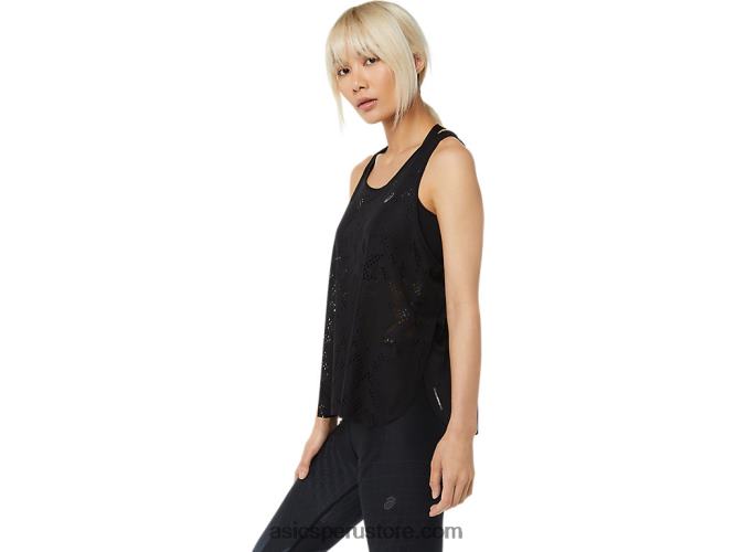 RPVB3449 rendimiento negro Asics camiseta sin mangas ventilar actibreeze para mujer