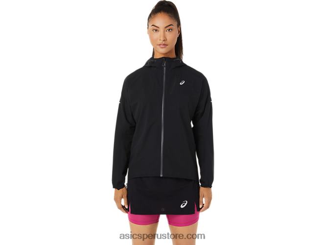 RPVB3482 rendimiento negro Asics chaqueta impermeable mujer fujitrail