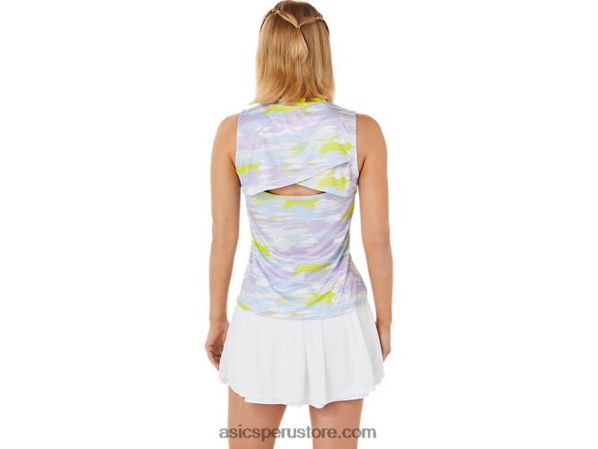 RPVB3494 murasaki Asics Camiseta sin mangas con gráfico Match para mujer