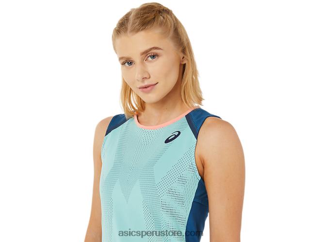 RPVB3495 verde oasis/índigo claro Asics camiseta sin mangas de mujer