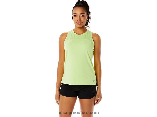 RPVB3500 verde lima Asics camiseta sin mangas pr lyte run para mujer