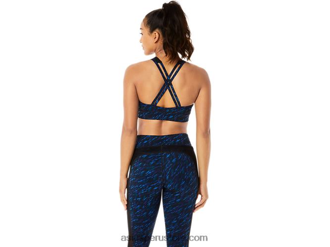 RPVB3513 impresión de sombra nocturna/lago Asics sujetador de tiras kate para mujer