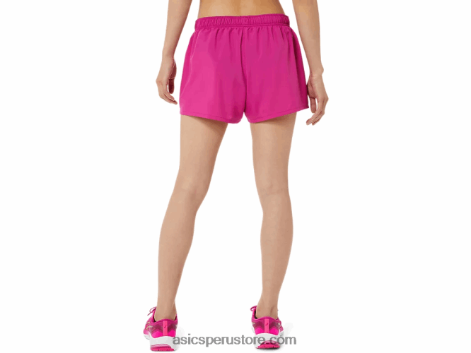 RPVB3580 rojo fucsia Asics pantalón corto plateado de 4 pulgadas para mujer