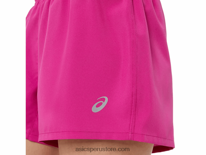 RPVB3580 rojo fucsia Asics pantalón corto plateado de 4 pulgadas para mujer