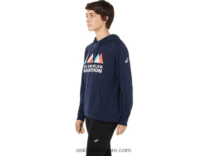 RPVB3615 equipo de la marina Asics sudadera con capucha mujer lam