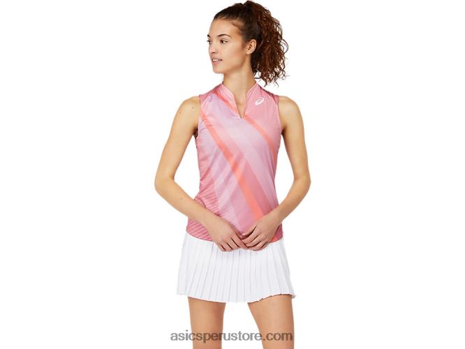 RPVB3661 rosa ahumado Asics Camiseta sin mangas con gráfico Match para mujer