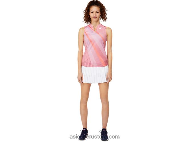 RPVB3661 rosa ahumado Asics Camiseta sin mangas con gráfico Match para mujer