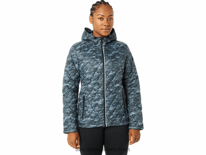 RPVB3698 estampado de metrópolis/luces brillantes Asics chaqueta con aislamiento de alto rendimiento para mujer