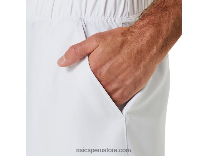 RPVB371 blanco brillante Asics cancha de hombres 9in short