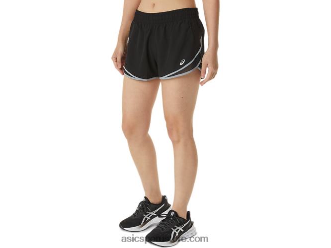 RPVB3725 rendimiento negro/hoja de roca Asics pantalón corto de mujer pr lyte de 25 pulgadas