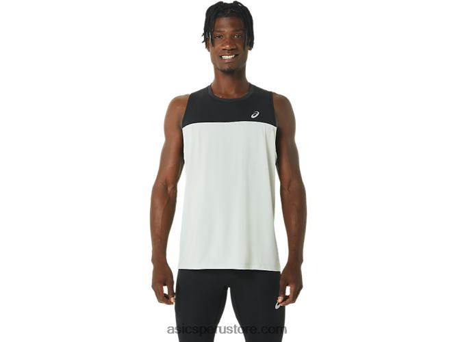 RPVB375 rendimiento negro/salvia claro Asics camiseta de carrera masculina