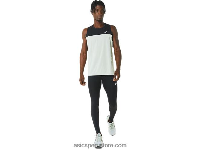 RPVB375 rendimiento negro/salvia claro Asics camiseta de carrera masculina