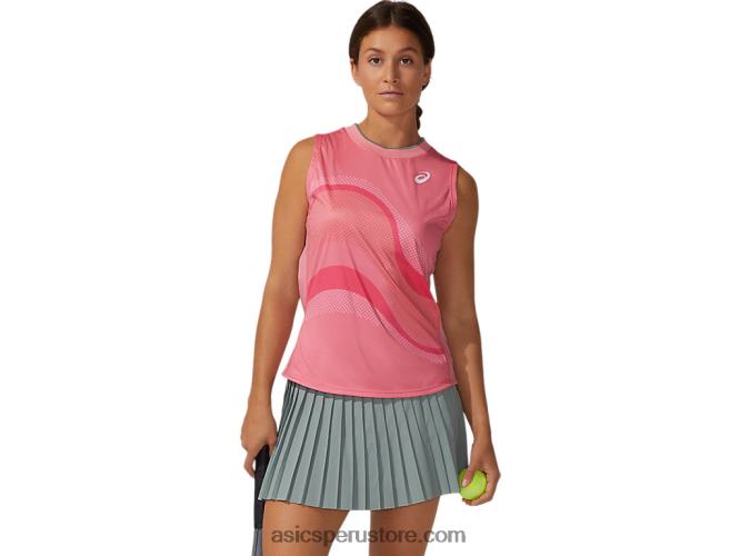 RPVB3933 pétalo de durazno Asics Camiseta sin mangas con gráfico Match para mujer