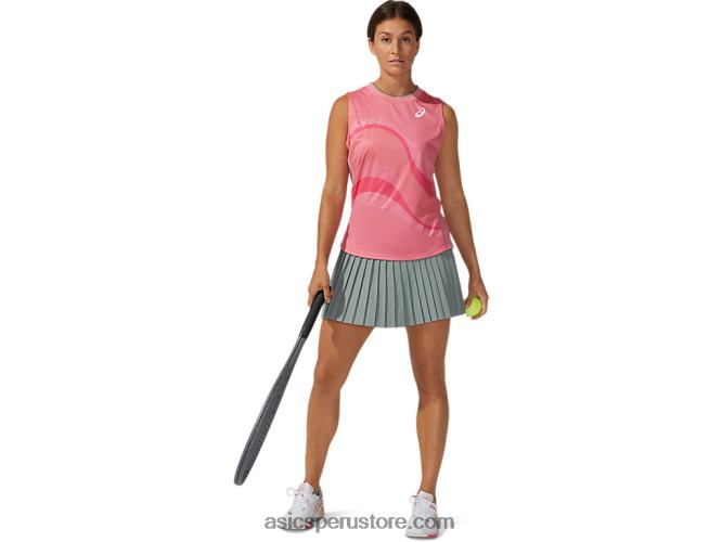 RPVB3933 pétalo de durazno Asics Camiseta sin mangas con gráfico Match para mujer