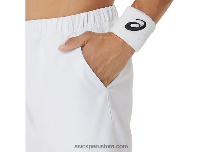 RPVB394 blanco brillante Asics cancha de hombres 7in short